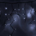 Гирлянда Айсикл (бахрома) светодиодный, 5,6 х 0,9 м, с эффектом мерцания,черный провод "КАУЧУК", 220В, диоды белые, NEON-NIGHT, SL255-255