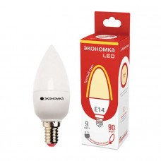 Лампа светодиодная LED 9Вт Свеча E14 230В 3000К 800лм ЭКОНОМКА Eco_LED9wCNE1430